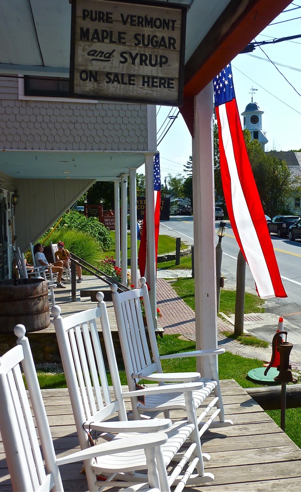 Front porch at The Vermont Country Store in Weston, Vermont.