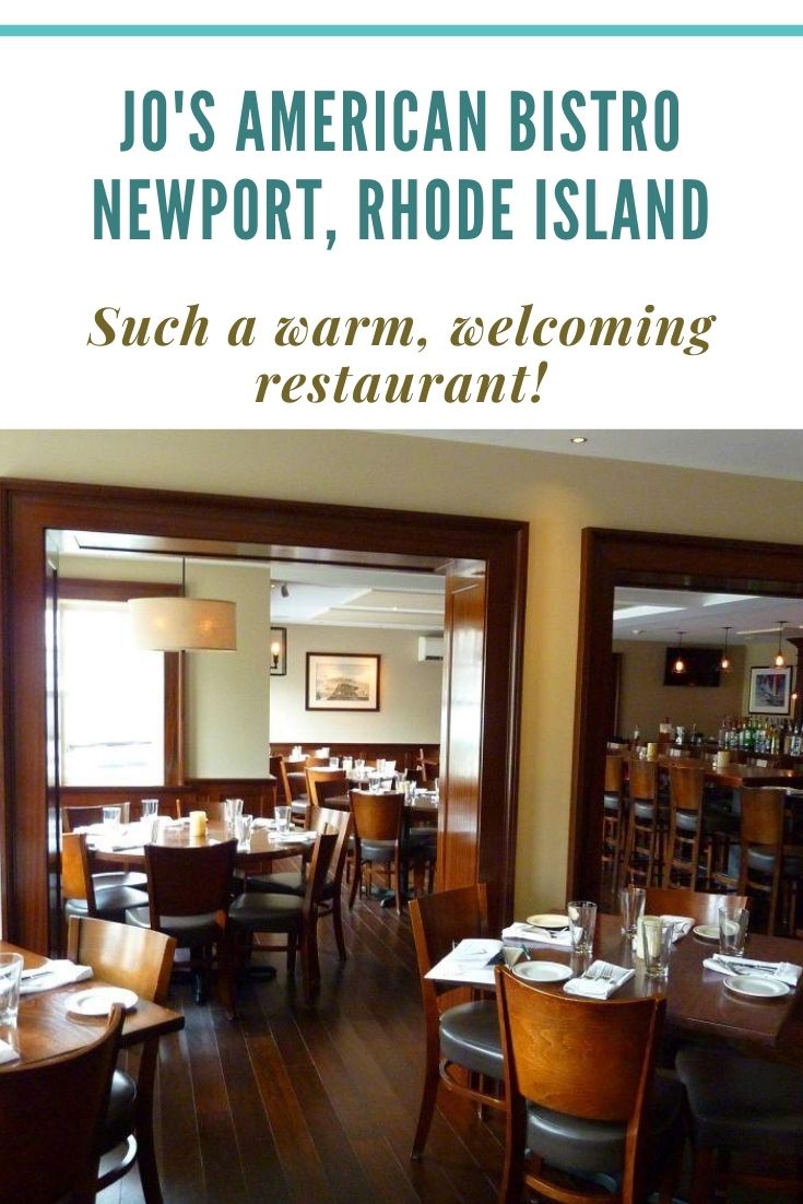 Next stop in Rhode Island: Jo's American Bistro in Newport -- a classy but casual restaurant specializing in made-from-scratch food. The burgers are amazing here!