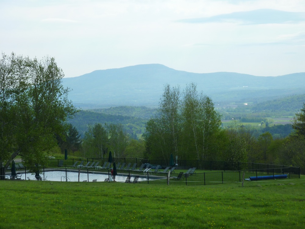 Outdoor pool with Mountain views at Trapp Family Lodge in Stowe, Vt.