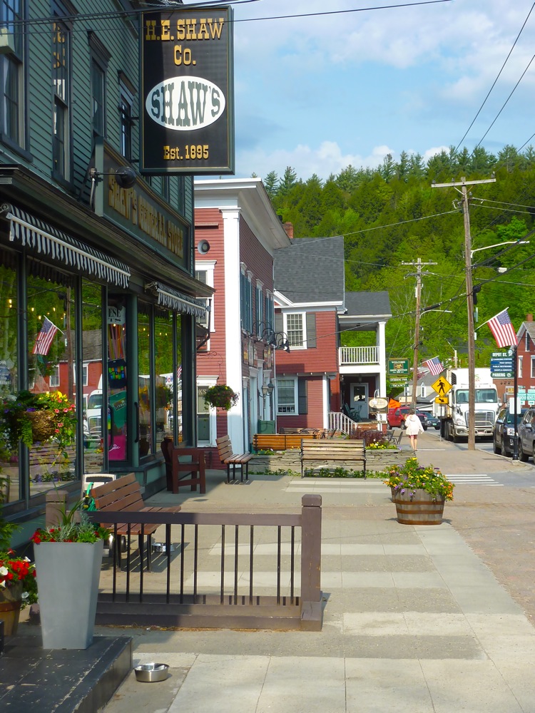 Main Street in Stiwe, Vermont.