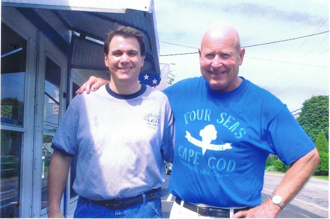 Father and son: Doug and Dick Warren, generational owners of Four Seas Ice Cream in Centerville, Mass.
