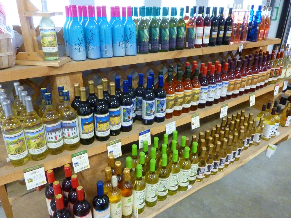 Local wines sold at Hager's Farm Market in Shelburne, Mass.