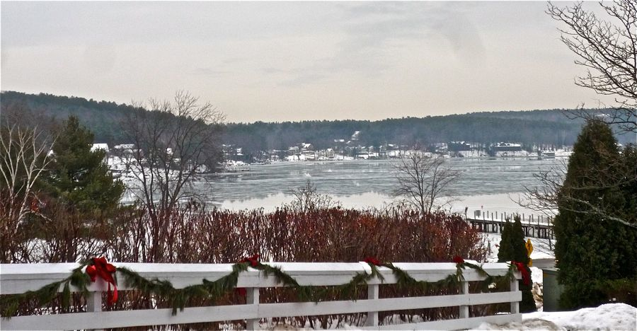 Winter view of Lake Winnepesaukee in Meredith NH