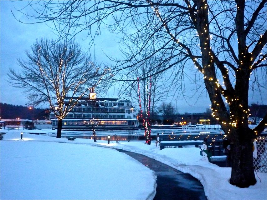 Lake Winnipesauke in Meredith NH, winter style, approaching the Bay Point Inn