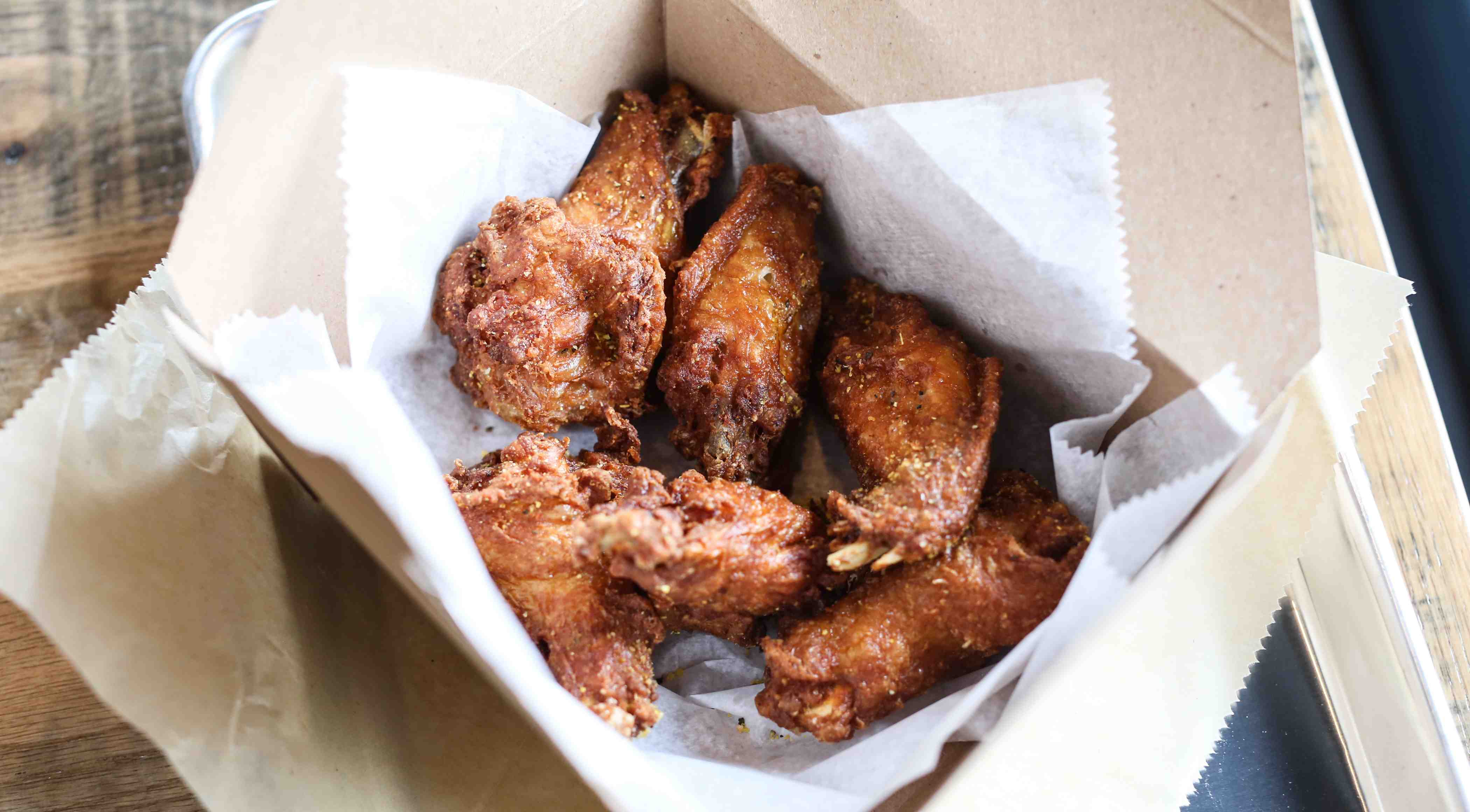 House chicken wings from PZA Gourmet Piza in Salem, Massachusetts.