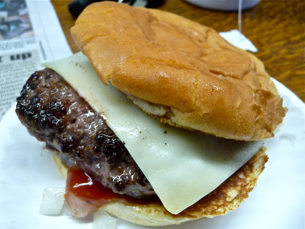 Char burger from Casey's Diner in Natick, Massachusetts.
