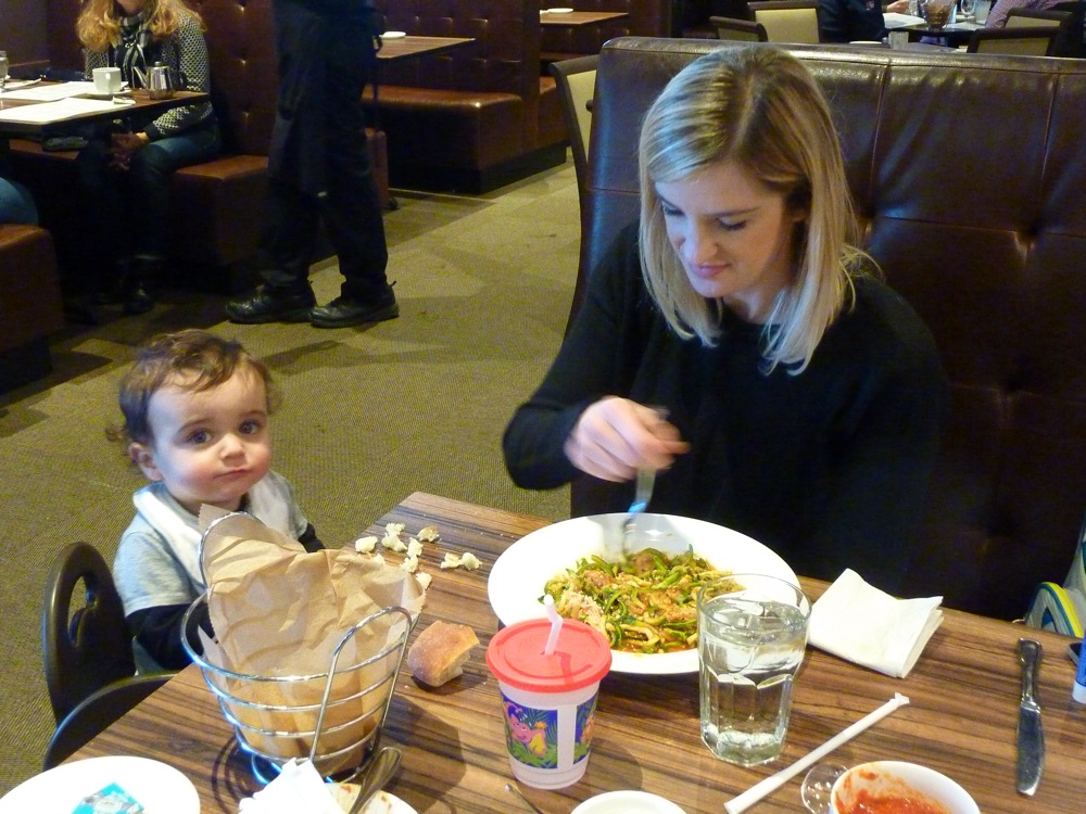 Enjoying meals at Arturo's Ristorante in Westborough, Mass.