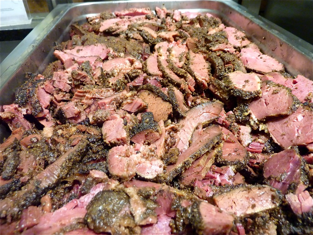 Tray of mouthwatering pastrami at Beantown Pastami Co. in Boston, Mass.
