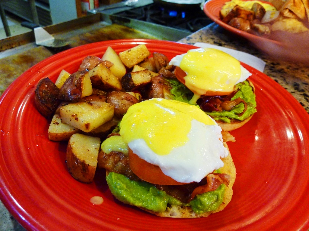 Eggs Benedict dish from Beyond Full in Hopedale, Mass.