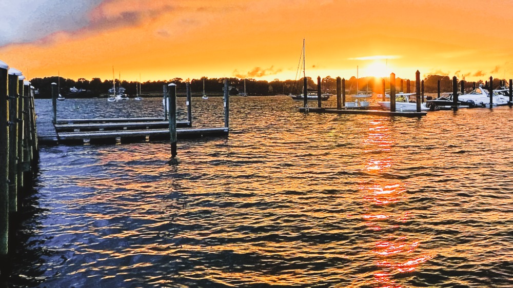 Sunset at Bristol Harbor in Bristol, R.I.