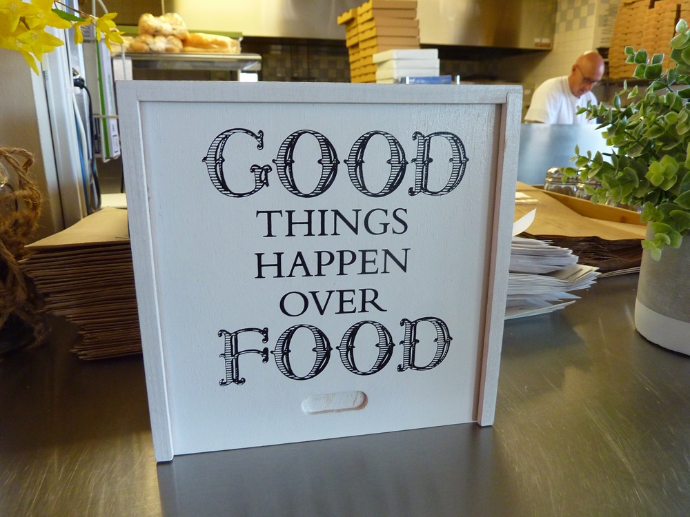 Good food sign at Carmella's in Middletown, R.I.