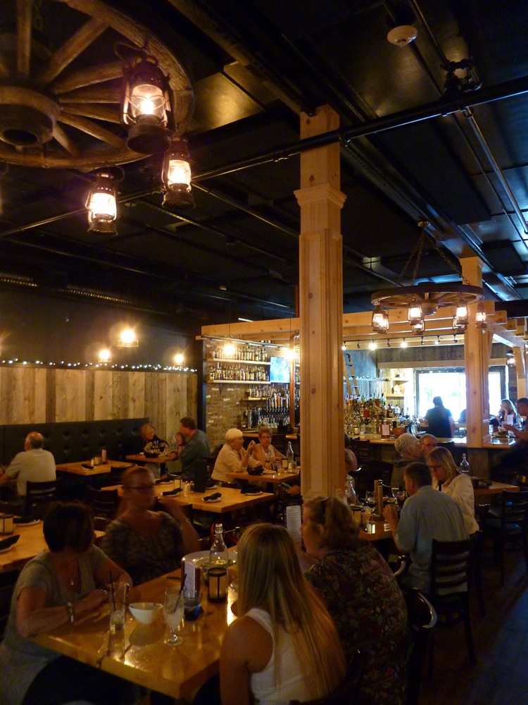 Dining room and bar at The Charred Oak Tavern in Middleboro, Mass.