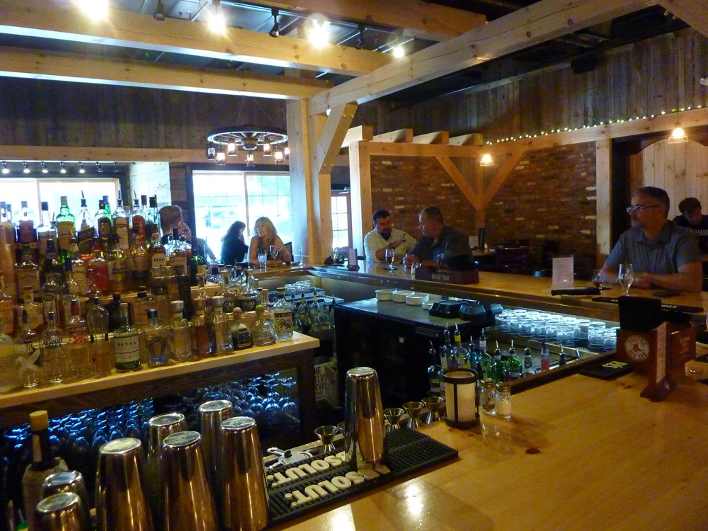 Bar area at The Charred Oak Tavern in Middleboro, Mass.
