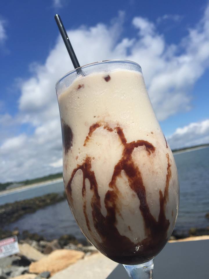 Mudslide drink on the patio at the Coast Guard House in Narragansett, R.I.