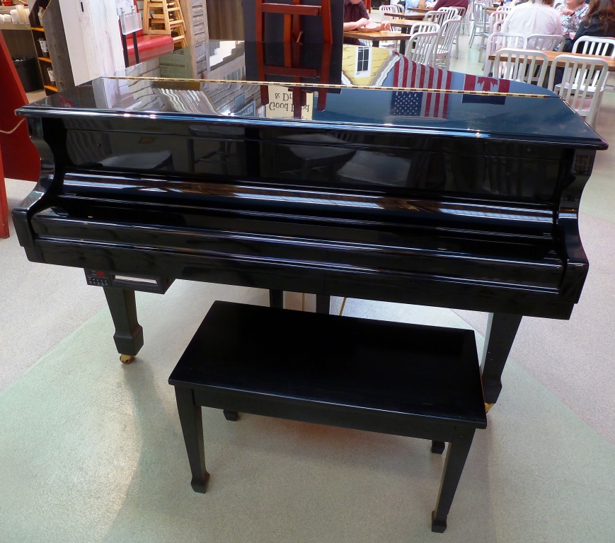 Baby grand piano at the Common Man Roadside in Hooksett, N.H.