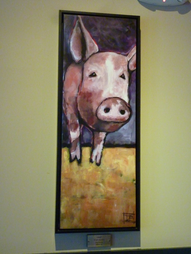 Dana Bocuher's art work can be seen at the Copper Door restaurant in Bedford, NH.