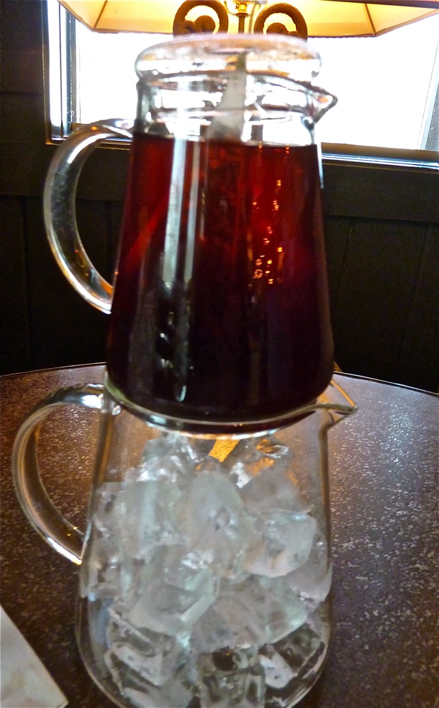 Unsweetened raspberry ice tea from the Copper Door in Bedford, NH.