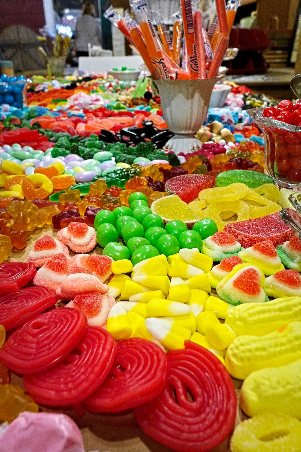 Old-time candy layout from the recent grand opening at 1829 Country Store in Mansfield, Mass.