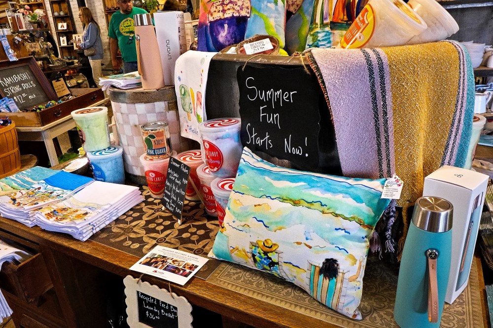 Summer merchandise at 1829 Country Store in Mansfield, Mass.