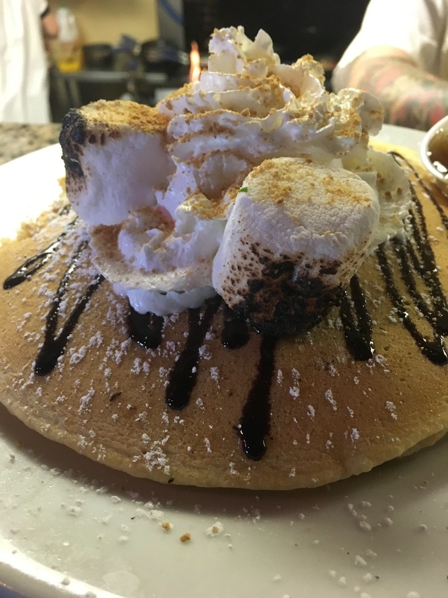 S'mores pancakes from the Depot Street Tavern in Milford, massachusetts.