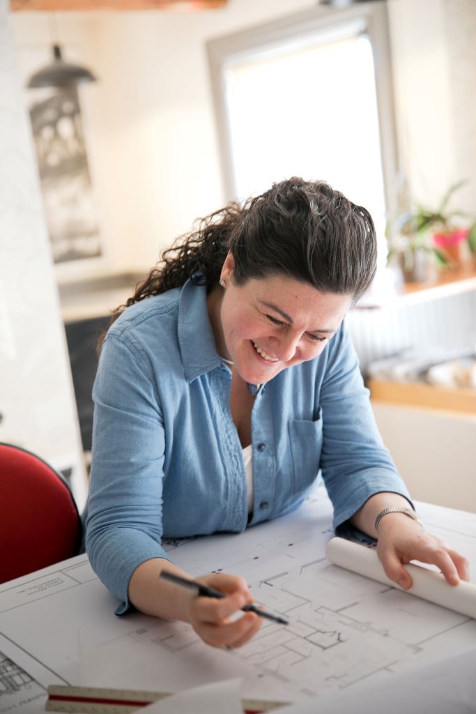 Anthi Frangiadis offers architectural services at her business, Anthi Associates in New Bedford, Mass.