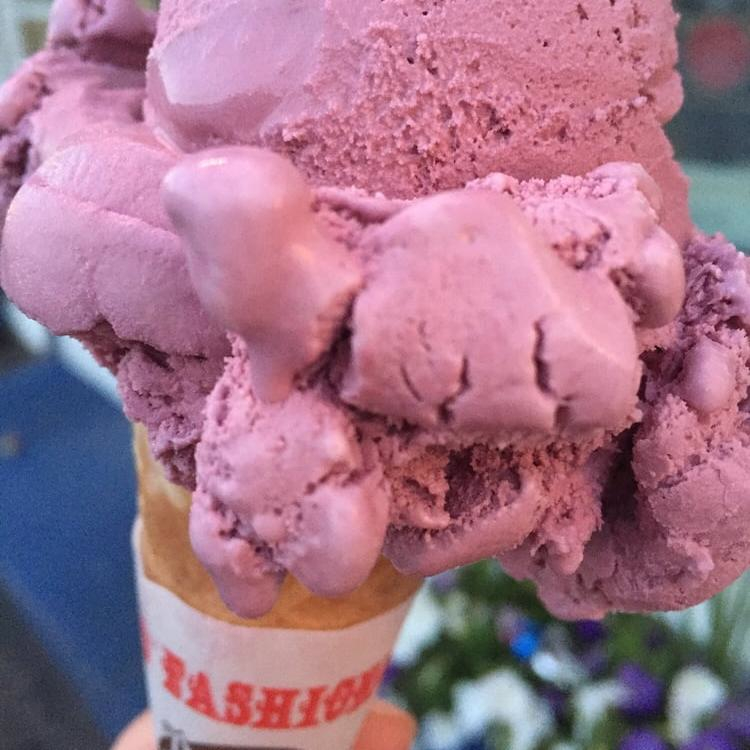 Black raspberry ice cream from Four Seas Ice Cream, Centerville, Mass.