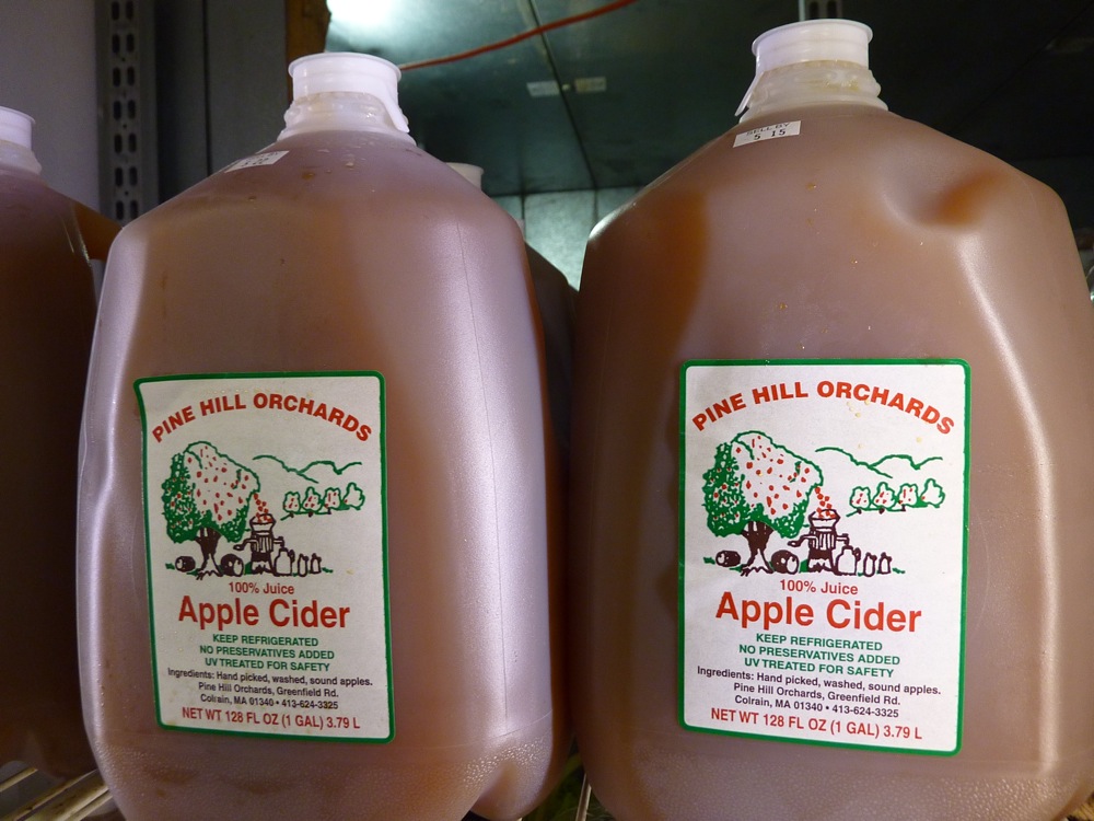 Cider from Pine Hill Orchards sold at Hager's Farm Market in Shelburne, Mass.
