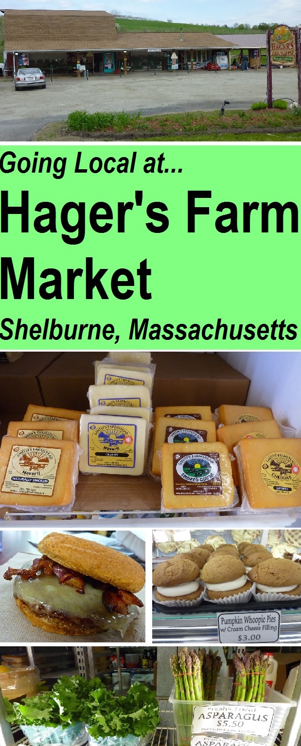 Family fun: shopping local, buying local at Hager's Farm Market on the Mohawk Trail in Shelburne, Massachusetts. This modest, family-run market and apple orchard sells fresh produce, breads, cheeses, farm raised beef including grass fed burgers, maple and honey products and maple ice cream,