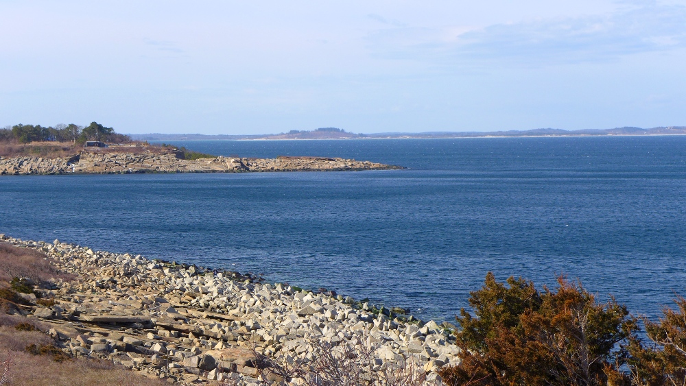 Expansive ocean view at Halibut State Park in Rockport, MA.