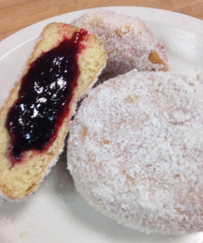Raspberry filled doughnut from Kane's Donuts in Saugus MA.