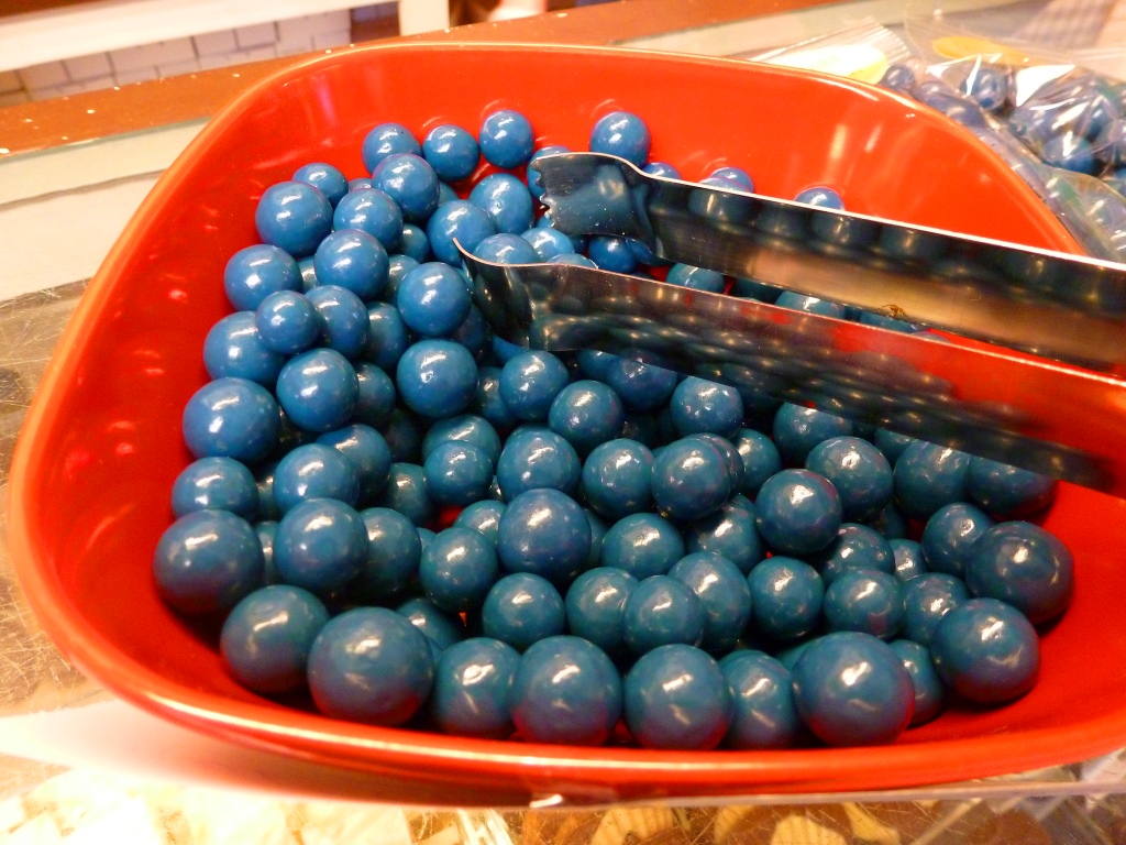 Maine bluerry candie with Main blueberries and layers of white and milk chocolates, from Len Libby Candies in Scarborough, Maine.