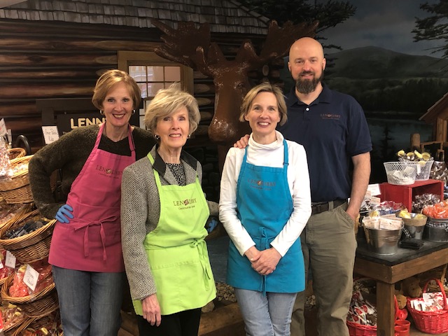 Nicole Heisey and Gisele DeGrinney at Len Libby Candies in Scarborough, Maine.