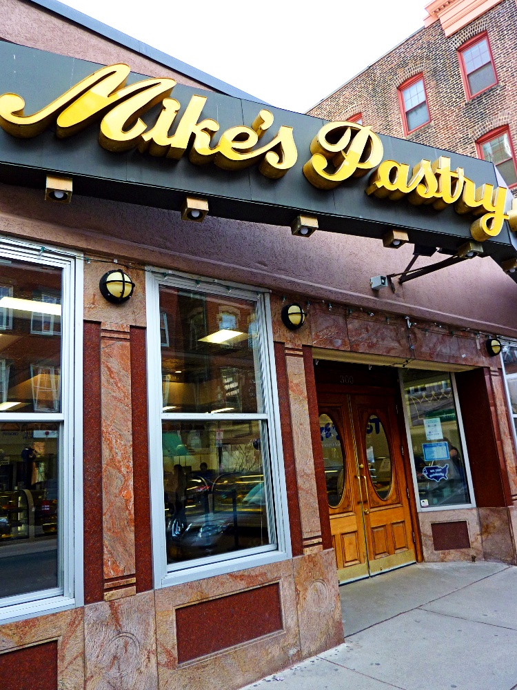 Mike's Pastry on Hanover Street in the North End of Boston, Massachusetts.