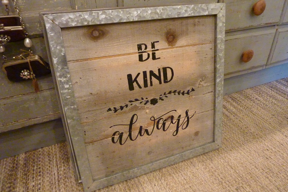 Positive message at Nesting gift shop in downtown Concord, Mass.