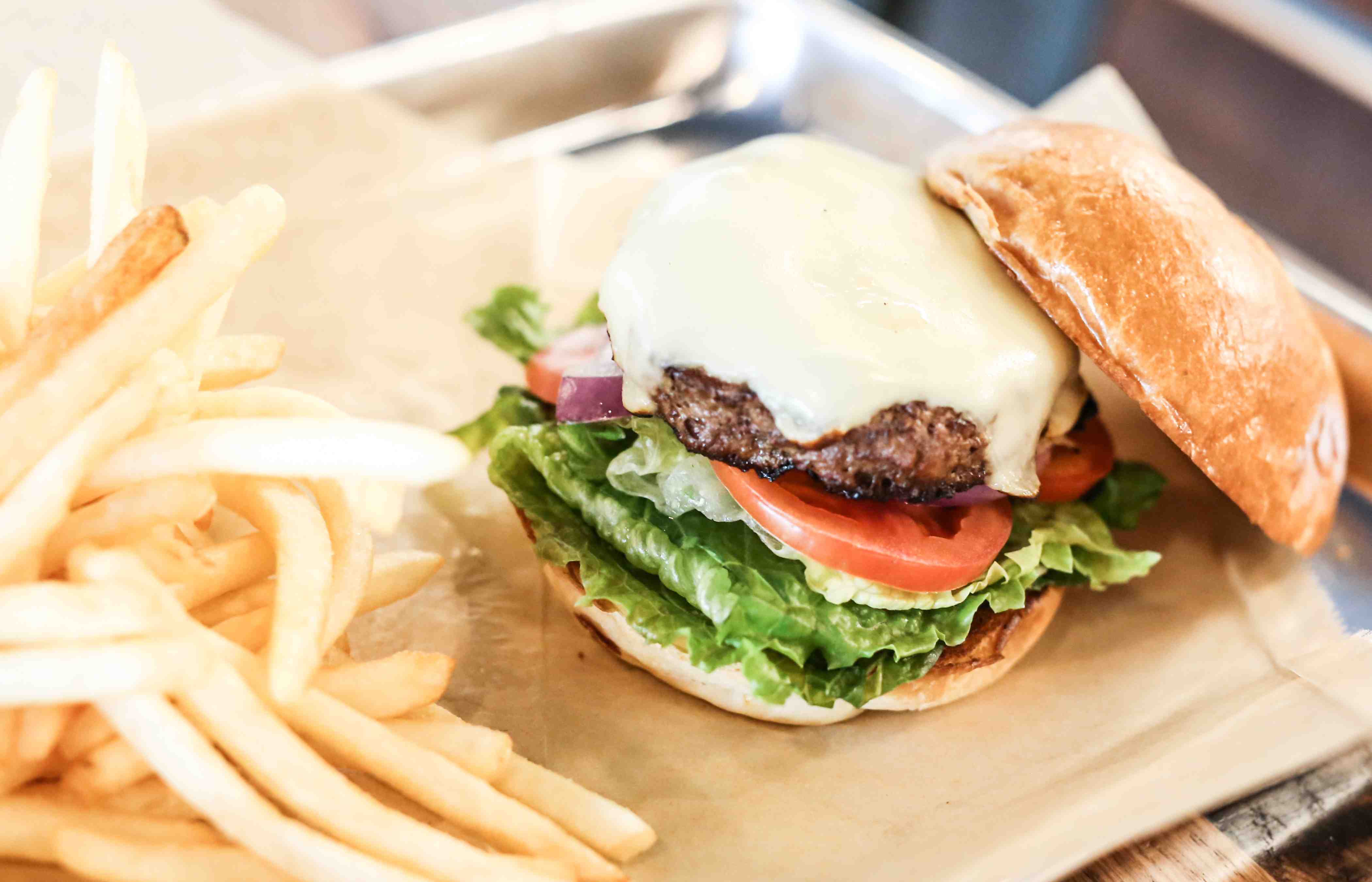 Burger from PZA Gourmet Pizza in Salem, Mass.