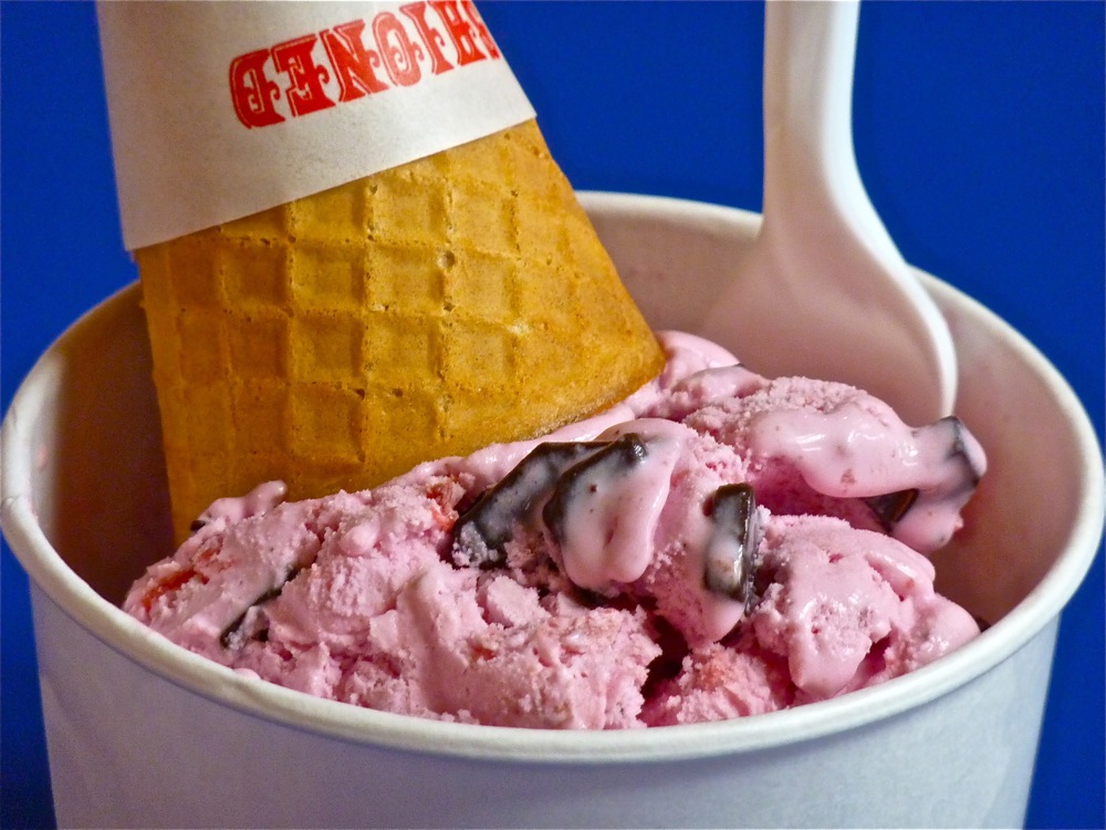 Strawberry Ice Cream from Reasons To Be Cheerful Ice Cream in West Concord, Mass.
