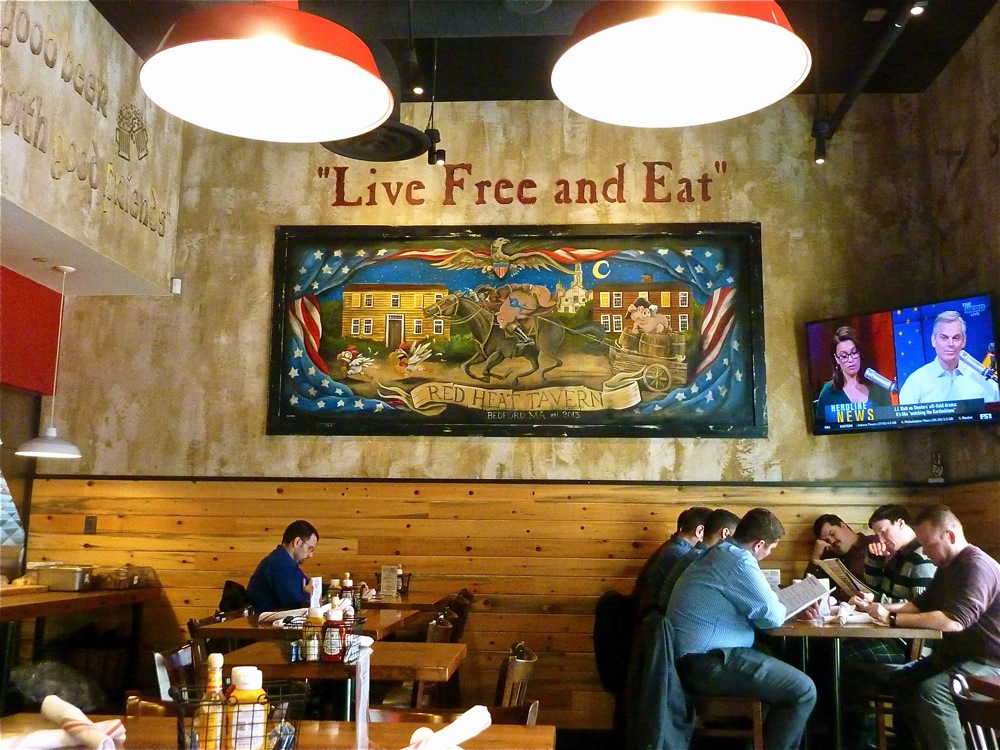 Dining room scene at the Red Heat Tavern in Bedford, Mass.