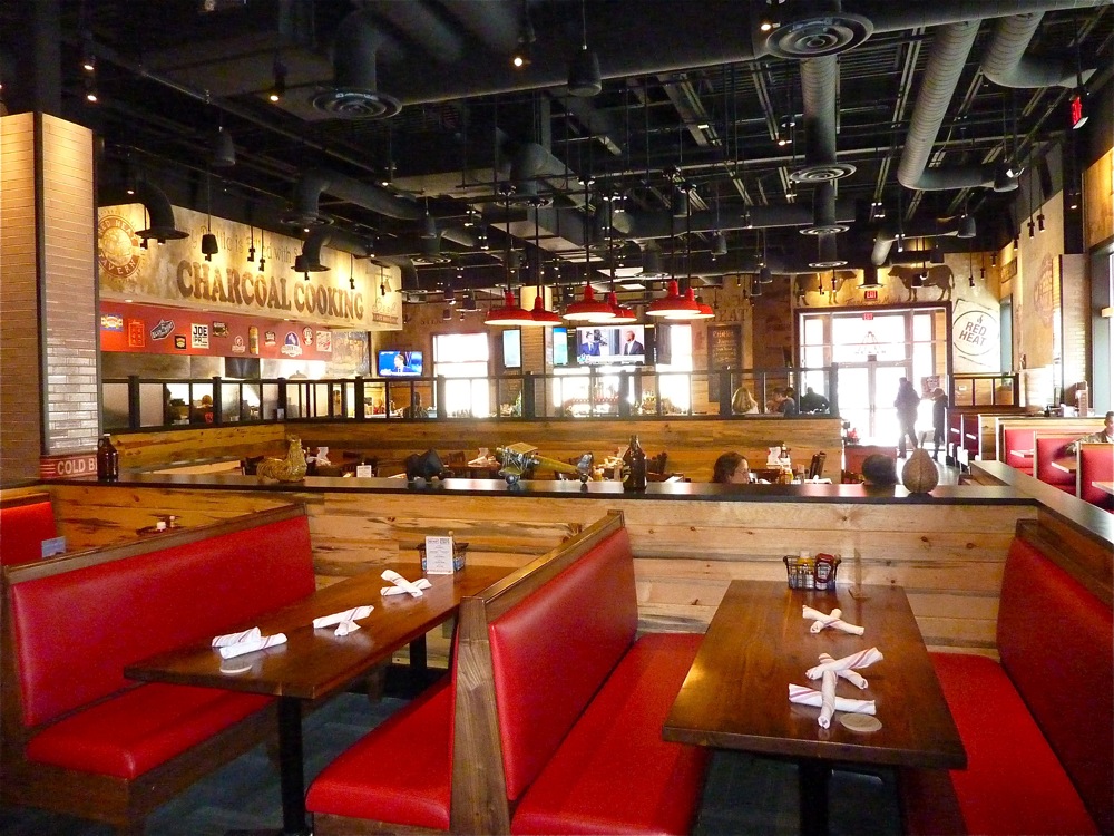 Dining area at Red Heat Tavern in Bedford, Mass.