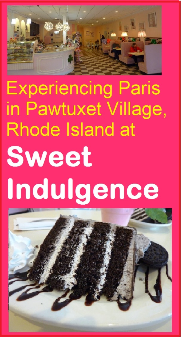 Sweet Indulgence in Pawtuxet Village, R.I., feels like a French bakery and cafe with its pink and white decor, French wall murals and mouthwatering cakes and cupcakes created and raised to an art form.