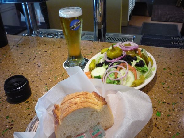 Tommy's Pizza Cranston - homemade brad, salad, beer