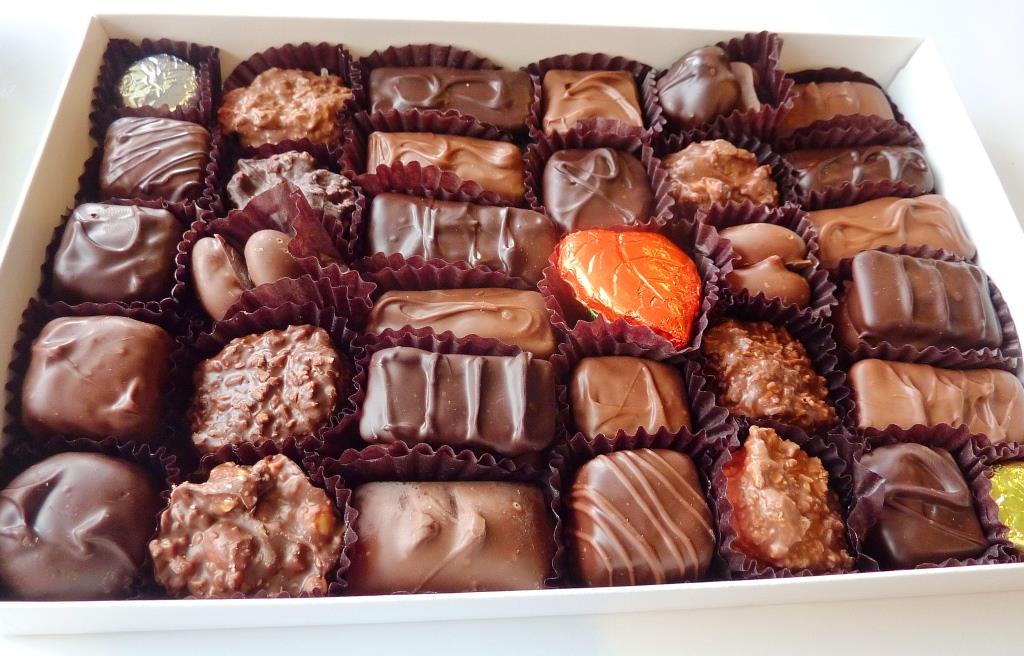 Box of handmade chocolates from Watson's Candies in Walpole, Mass.