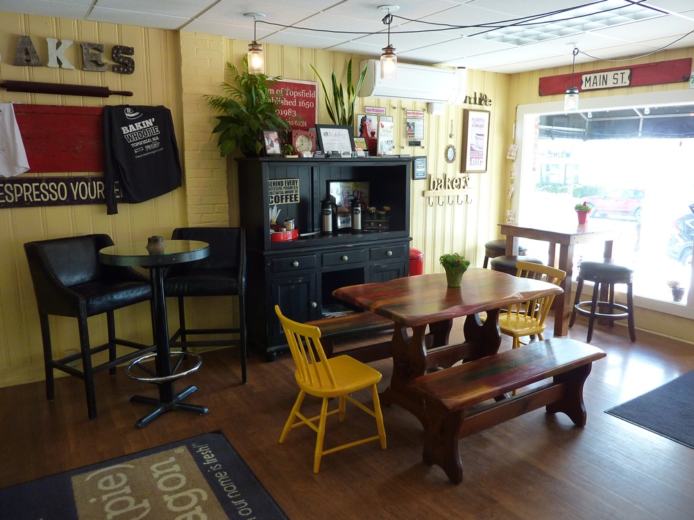Charming dining room at The Topsfield Bakeshop, home of the Whoo(pie) Wagon in Topsfield, Mass.