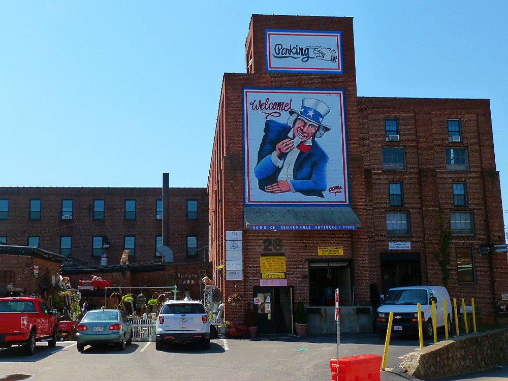 Entering shabby chic and antique shopper's heaven at WinsmithMill Market in Norwood, Mass..
